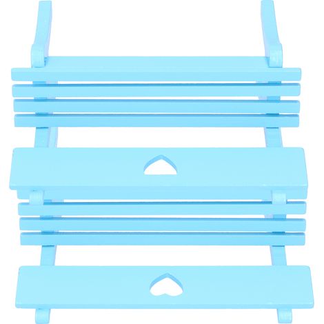 2 Pièces Petite Chaise en Bois Décorative, Artisanat Original pour Décoration Maison ou Bureau Bleu