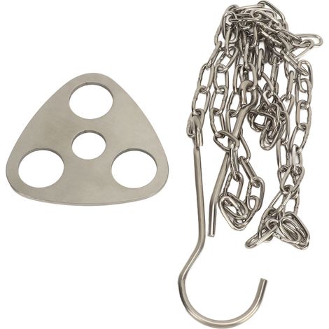 Trépied de Camping Acier Inoxydable Réglable Support Suspendu pour Feu de Bois Barbecue Pique-nique Extérieur Portable (1/4)