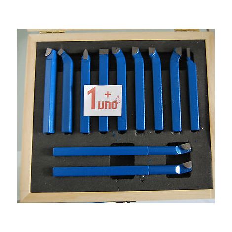 UTENSILI TAGLIO LAME ACCIAIO PER TORNIO 10X10 MM 11 PEZZI PZ BRASATI CASSETTA ox
