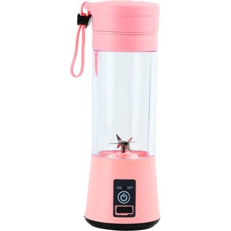 Licuadora portátil, 380 ml, sin BPA, minilicuadora, licuadora multifunción, cargador USB-C - rosa