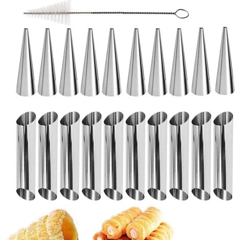 Ustensiles pour la fabrication du pain - Ensemble de 21 pièces -Moule à pâtisserie en acier inoxydable avec brosse de nettoyage (1/5)