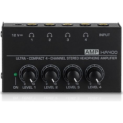 Amplificateur de casque mini HA400, amplificateur audio stéréo ultra-compact à 4 canaux, amplificateur pour écouteurs. (1/5)