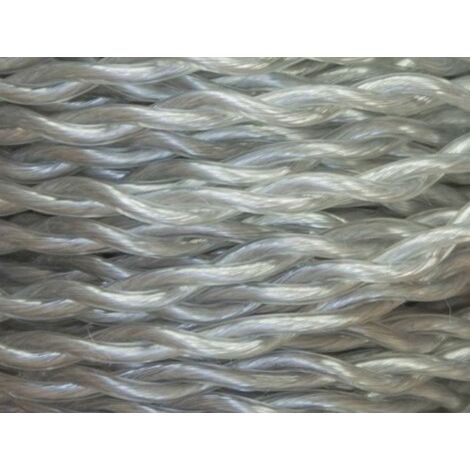 Cable Eléctrico Textil Trenzado Seda 2x 0,75 mm Transparente venta por metros