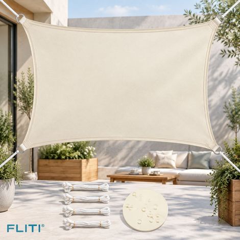 Voile d'ombrage rectangulaire 3x4 m PES imperméable UV 93% jardin terrasse piscine extérieur particulier (1/5)