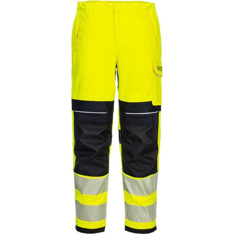 Pantalón de alta visibilidad Cinta reflectante segmentada termo-soldada PW3 para mujer FR409 36 pulgadas Amarillo / Negro
