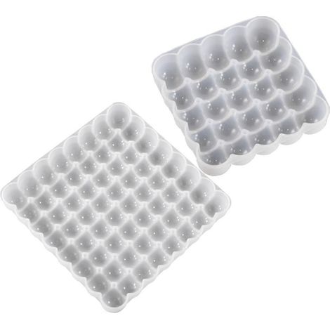 Quadratische Silikonform für Untersetzer in Form von Halbperlen, aus Epoxidharz, für kreative Hobbys und Innendekoration.