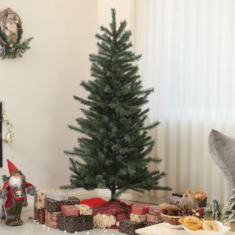 Árbol de Navidad artificial de 180 cm con soporte de acero plegable, 467 ramas, decoración navideña, color verde.