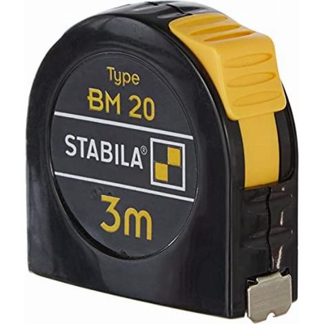 STB16445 - Flessometro 3 m 13 mm, mod. BM 20, ABS, clip metallica, nastro bianco Classe II (1/4)