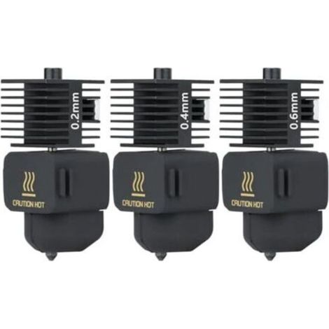 Kit de cabezal de impresión Hotend 3pac A1 Mini/A1 (extrusor de 0,2 mm + 0,4 mm + 0,6 mm) con boquilla de repuesto de acero endurecido de 0,4 mm para alta temperatura y funda protectora