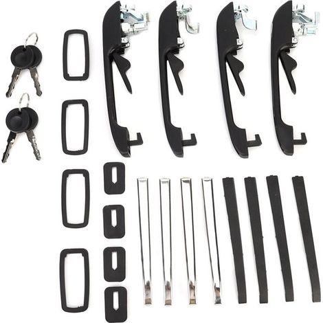 4 pièces Poignées de porte extérieures avant et arrière gauche et droite avec clés Compatibles avec Golf MK1/MK2 (1/5)