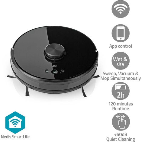 Nedis WIFIVCL001CBK Saugroboter Schwarz 0,6 L (1/5)