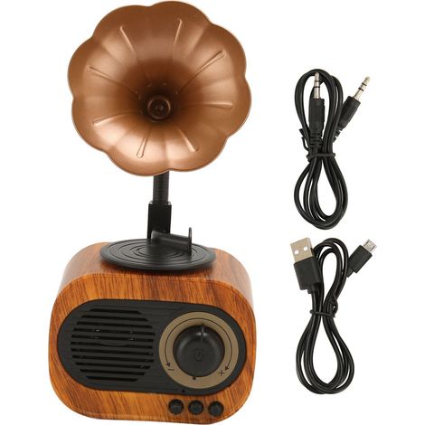 Retro-Bluetooth-Lautsprecher, tragbarer wiederaufladbarer Phonograph, kabelloses Stereoradio