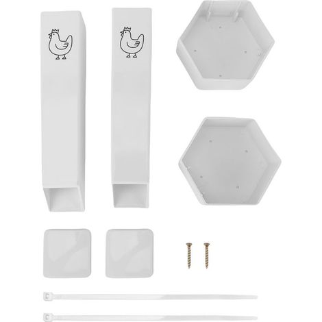 Mangeoire à poules en forme de coquille d'huître avec couvercle supérieur, dotée d'un système d'alimentation automatique par gravité et d'une distribution de grains suspendus. (1/5)