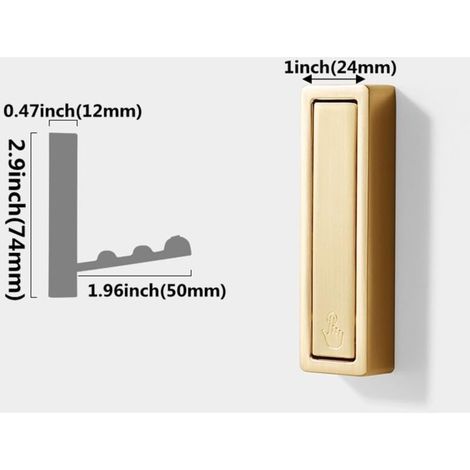 Crochet Murale Pliable - Alliage De Zinc - 74 x 24 x 12 mm - Rotation 90 Degres - Pour Bureau Cuisine Salle De Bain Chambre - Lot De 4 (1/5)