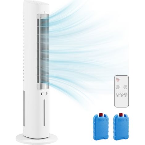Refroidisseur d'air tour 3 en 1 avec réservoir d'eau de 3 litres, 3 vitesses et 3 modes, blanc