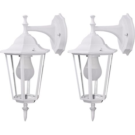 Set di 2 lampade da parete per esterni terrazza giardino lanterna lampada in vetro ALU IP44 (1/5)
