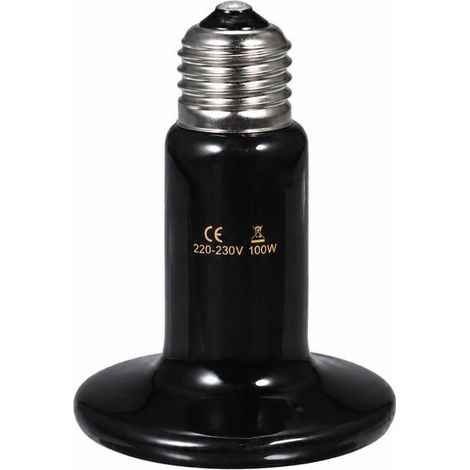 Lampe chauffante en céramique 100 W AC220-230 V pour reptiles et animaux domestiques, culot E27, portable (1/5)