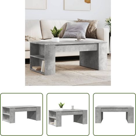 Table basse gris béton - Table basse gris béton 102x55x42 cm bois d'ingénierie (1/5)
