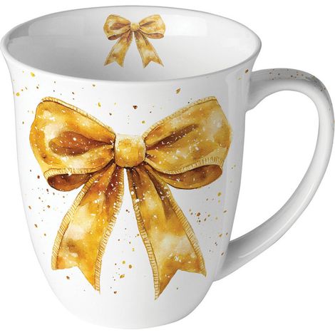 Mug en porcelaine fine noeud doré 40 cl (1/3)