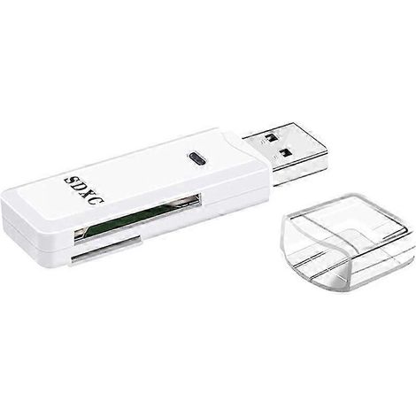 Lecteur de cartes SD/TF USB 3.0 2 en 1 avec transfert de données haute vitesse jusqu'à 5 Gbit/s. Compatible avec divers appareils, notamment les PC, les ordinateurs portables et les appareils photo. (1/5)