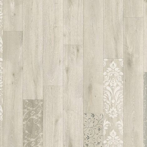 Sol PVCTextile - parquet clair et effet pochoir - Rouleau de 3m x 2m (1/5)
