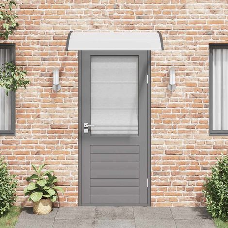 Auvent Marquise de porte, Store Banne pour porte, Noir et transparent 120x80 cm PC OIB7369E (1/5)