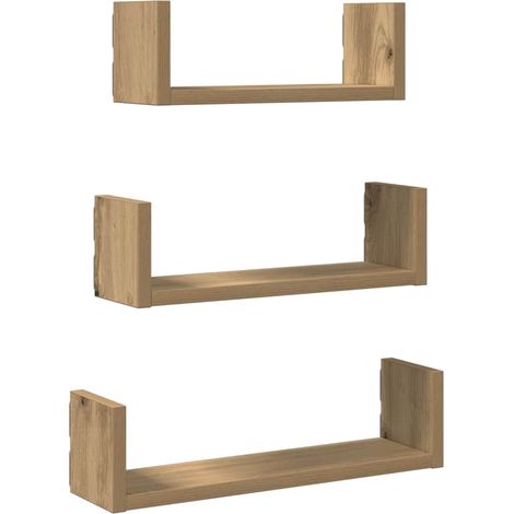 Maison Exclusive - Wandregale 3 Stk. Artisan-Eiche Holzwerkstoff