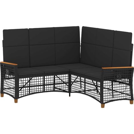 Maison Exclusive - Garten Liegesofa Set Verstellbar Schwarz 164 x