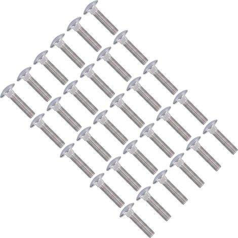 30 Pièces Boulons à Tête Ronde Collet Carré Inox A2-70 M10x40, Vis de Carrosserie pour Machines (1/5)