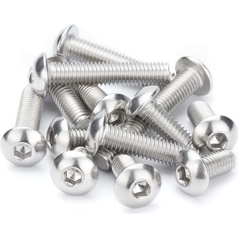 AIDUCHO M10 Vis Boulon à Douille Hexagonale Vis à Tête de Bouton Boulons à Six Pans Creux Allen Vis Inox Fixations M10×16mm,5 pcs (1/5)