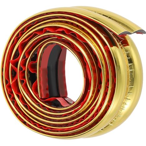 Moulure Murale, 3Ft x 0.8 Pouce Protège-Coins PVC Et Bande De Calfeutrage Pour Bord De Table Cadre De Porte Plinthe Joints De Carrelage Et Bords De Mur ornementation Domicile Or (1/5)