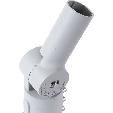 Bras articulé en aluminium pour luminaire d'extérieur – Angle réglable 0 à 180° – Fixation Ø50mm compatible poteaux Ø65mm – Installation facile