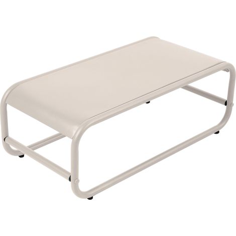 Table basse de jardin en métal 85x40x30 cm beige - Mixi