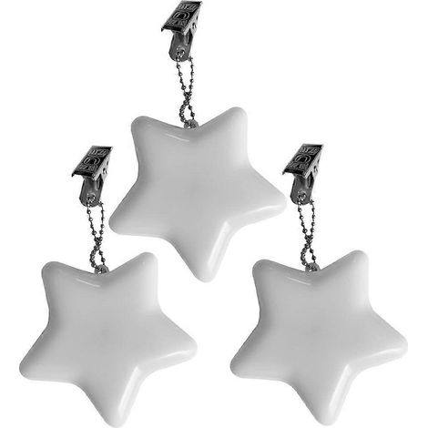 Lot de 3 lampes LED tactiles pour sac à main (étoile à cinq branches blanche 6,5 x 6,5 x 0,8 cm) (1/4)