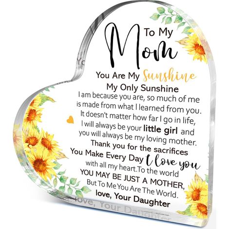 Plaque cœur décorative acrylique, objet bureau, cadeau souvenir famille amis（10 cm) (1/4)