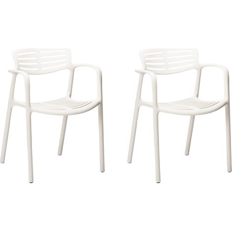 Set 2 sillas con brazos interior, exterior blanco TOLEDO AIRE Resol