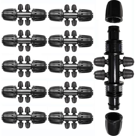 1/2 Inch to 1/4 Inch Irrigation Tube Fittings,Irrigation Tee,Drip Irrigation Tee 4 Tee,Drip Irrigation Tube,Barbed Tee,Garden Lock Irrigation Tube (1/5)