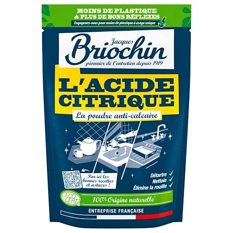 Acide citrique détartrant 450 g – Poudre fine 100% naturelle – Élimine le calcaire et nettoie en profondeur – Fabriqué en France – Maison Briochin