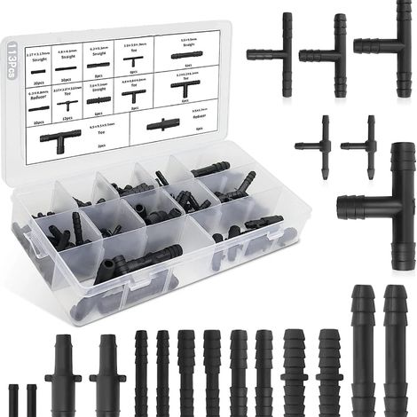 Assortiment de 113 raccords de tuyau pour irrigation goutte à goutte, raccords en T (1/5)