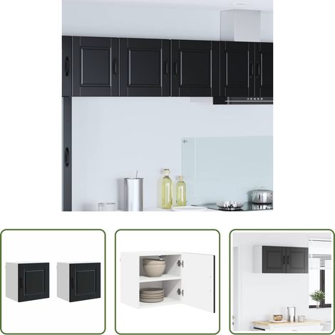vidaXL Wandregal -  Küchenschrank 2 pcs Schwarz 40 x 31 x 40 cm Holzwerkstoff (1/5)