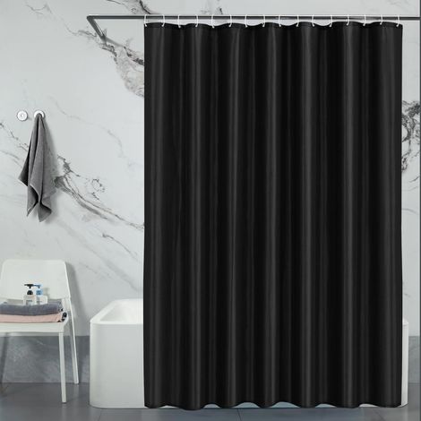 1 Rideau de douche, Polyester, Imperméable, Anti-moisissure, Bandes de plomb, Lavable, Pour baignoire