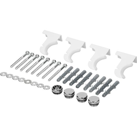 LuxeBath Halterung für Designheizkörper, Weiß, Paneelheizkörper Montagematerial, Befestigung Satz, Montage Set, Aufhängung Halter Satz Zubehör für Badheizkörper, Handtuchwärmer, Handtuchtrockner
