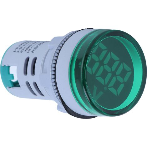 Indicateur numérique rond de tension AC 60-500V, contrôleur de signal vert, afficheur voltmètre pour tableau électrique (1/5)