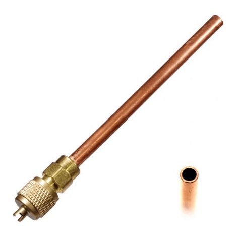 Tube de charge avec vanne Schrader (00065644, C00043021) Réfrigérateur, congélateur 2I MARCHI, ARISTON HOTPOINT, ASPES, BAUKNECHT, BLAUPUNKT, BOSCH, BRANDT, CONSTRUCTA, CREDA, DE DIETRICH, FAGOR, FAR, (1/3)