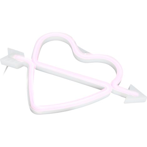 Cœur Néon Rose Romantique Lumière LED USB Sûre Décoration Chambre Spa Fête Panneau Lumineux Amour (1/5)