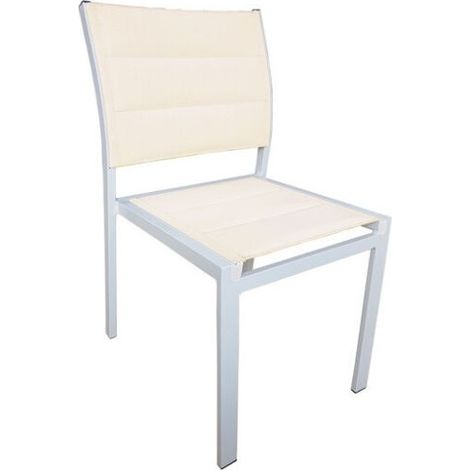 SEDIA BIANCA 55X48XH85CM IN TESSUTO E ALLUMINIO