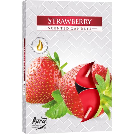 Coffret de 6 Bougies Chauffe-Plat Parfumées - Fraise- Vendu par 1