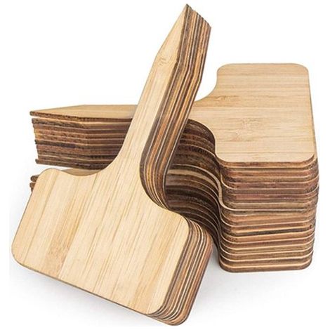 Segnaposto in legno per piante (set da 60) Paletti in legno per piante grasse e fiori / Cartelli in legno per vasi di fiori Cartelli da giardino a forma di T in bambù per (1/5)