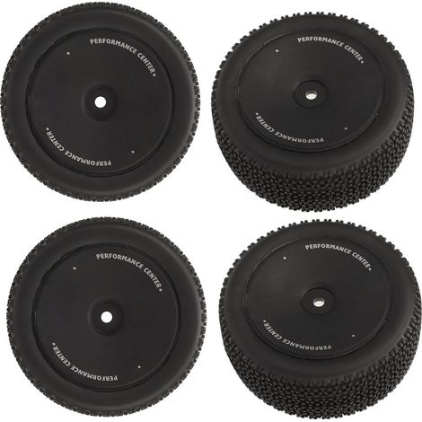 Lot de 4 pneus pour voiture RC Wltoys, diamètre 7,3 cm (2,87 pouces), en caoutchouc noir et plastique, bonne adhérence, installation facile, échelle 1/14. (1/5)