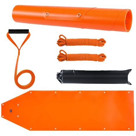 Trineo de Arrastre para Ciervos, Trineo para Patio de 1850 x 580 x 1,2 mm Estera de Deslizamiento de Arrastre de PE con Cuerdas y Asa Carga de 249,97 kg para Leña, Pesca en Hielo y Caza (1/5)